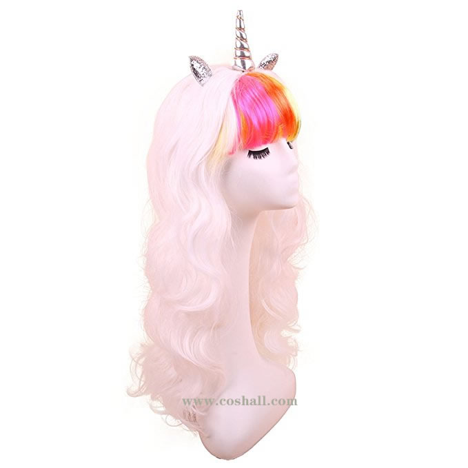 Rainbow Unicorn Adult Wig Costume