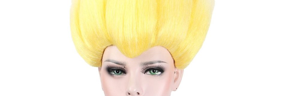 Afro Clown Wig Yellow Kinky Synthetic Wigs for White Women.It's very popular in halloween costumes