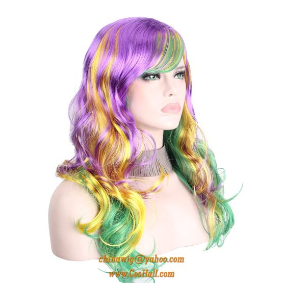 colorful mixed cosplay wigs is pop in halloween costumes