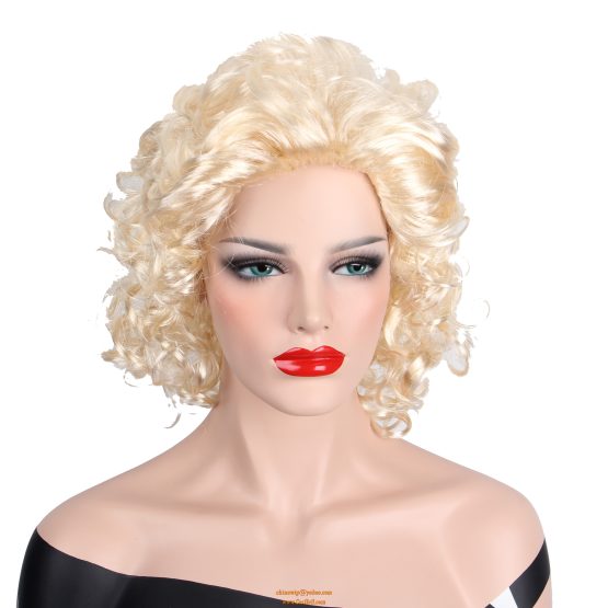 Lolita Blonde Curly kinky Wigs for white women