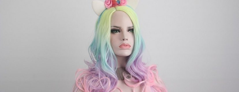 unicorn wig,cosplay wigs,synthetic wigs