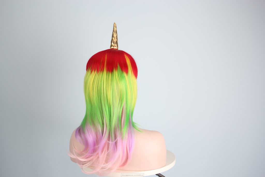 Unicorn wigs-2018 latest new hairstyles ;synthetic wigs for halloween costumes cosplay