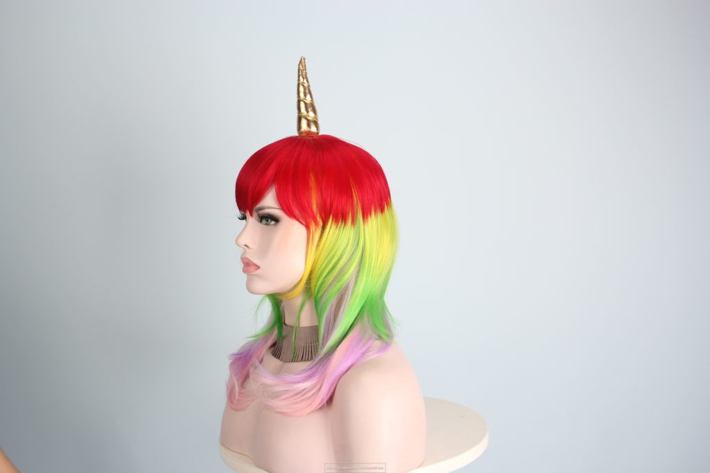 Unicorn wigs-2018 latest new hairstyles ;synthetic wigs for halloween costumes cosplay