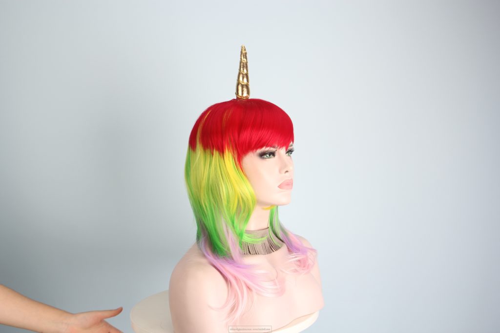 Unicorn wigs-2018 latest new hairstyles ;synthetic wigs for halloween costumes cosplay